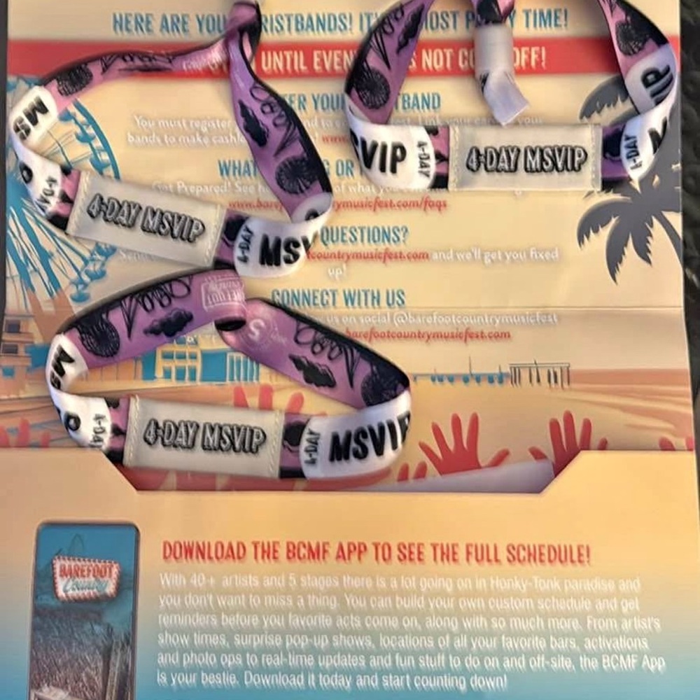 4-Day MSVIP Wristbands - Purple and White - Picture 1 of 2